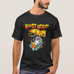 T-shirt Vache de boeuf rôti sur la plage Vacances soleil T
