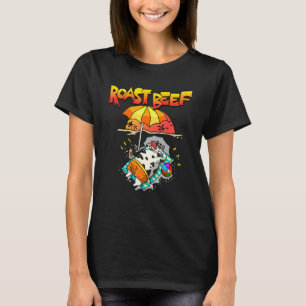 T-shirt Vache De Boeuf Rôti Sur Plage Vacances Soleil Tan