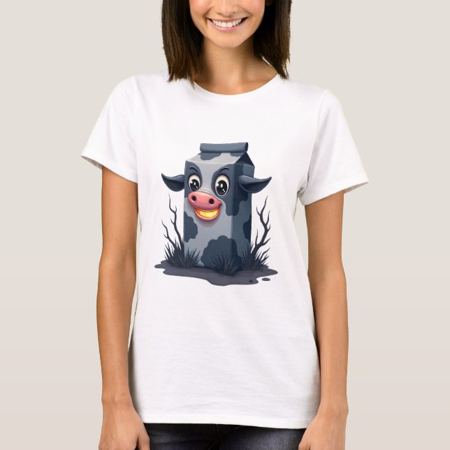 T-shirt Vache de carton de lait maudit (Devant)