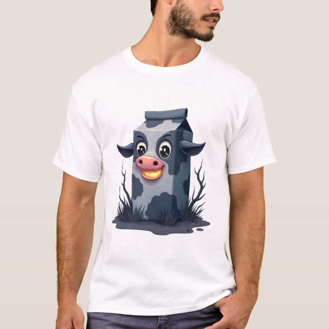 T-shirt Vache de carton de lait maudit (Devant)