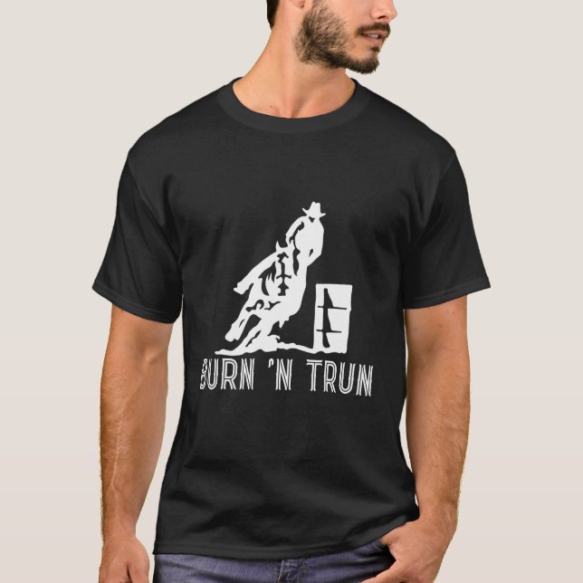 T-shirt Vache de course de baril Tourner et brûler Course  (Devant)