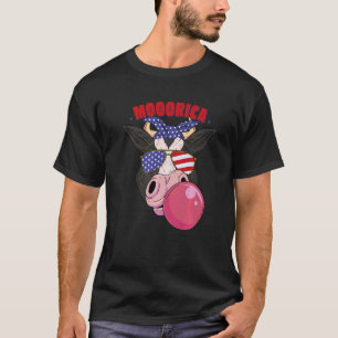 T-shirt Vache de drapeau patriotique américain Mooorica po