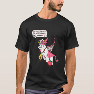 T-shirt Vache de fraise volante I Milkshake de fraise I An