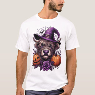 T-shirt Vache de Halloween des Highlands sorcière