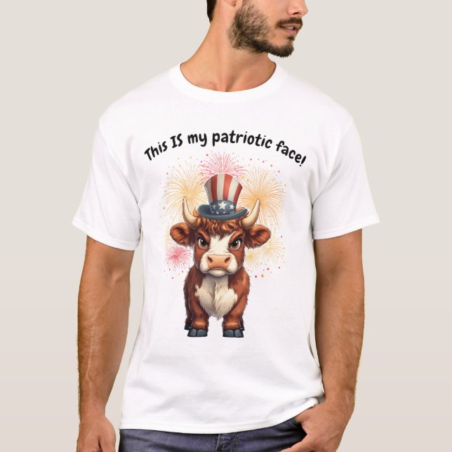 T-shirt Vache de haute-terre grincheuse (Devant)