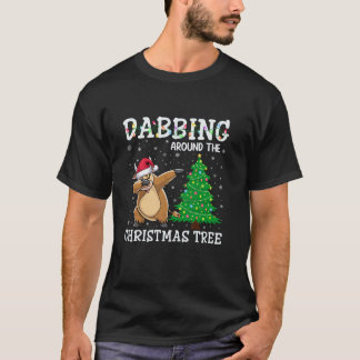 T-shirt Vache de Highland Santa Hat Dabbing autour de la C