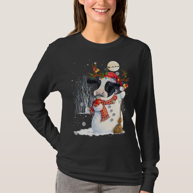 T-shirt Vache de neige de Noël Vache de neige de neige de  (Devant)