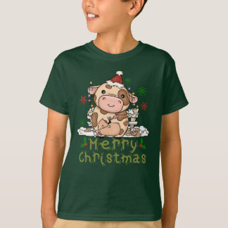 T-shirt Vache de Noël Chapeau de Noël à la famille Corresp