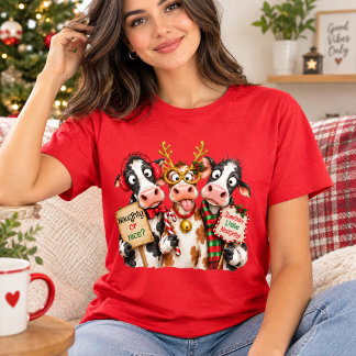 T-shirt Vache de Noël drôle