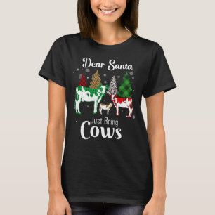 T-shirt Vache de Noël drôle Cher Père Noël viens juste app