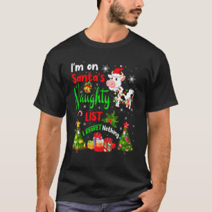 T-shirt Vache de Noël Je suis sur la liste des vilains de