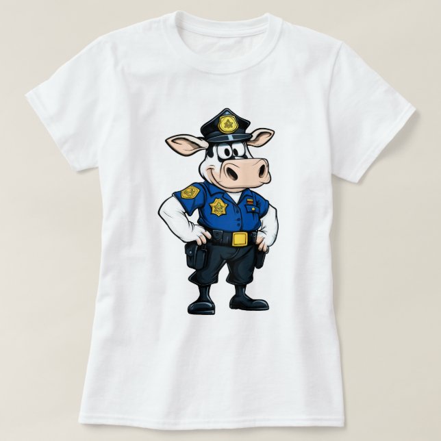 T-shirt Vache de police (Design devant)