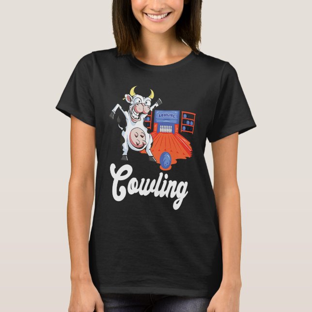 T-shirt Vache de quille de bowling frapper boule de bowlin (Devant)