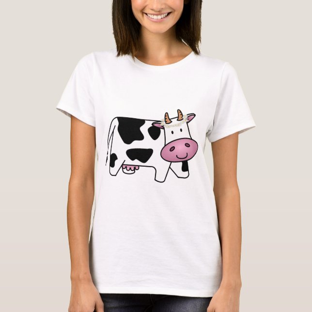 T-shirt Vache debout avec marguerites (Devant)