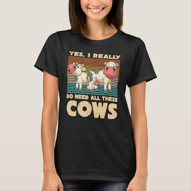 T-shirt Vache d'élevage   Ferme d'animaux rétro Vache (Devant)