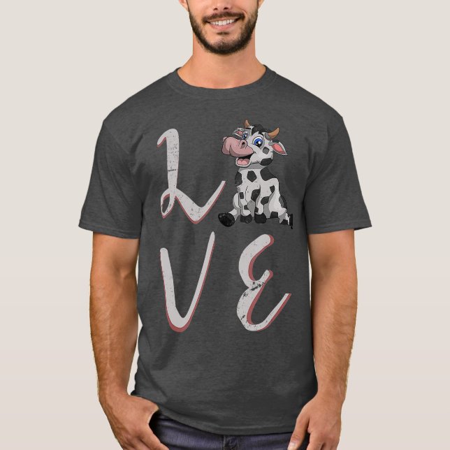 T-shirt Vache d'élevage Valentines Jour cadeau Vache d'éle (Devant)