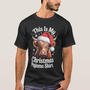 T-shirt Vache des Highlands Chapeau de Père Noël Noël Vach