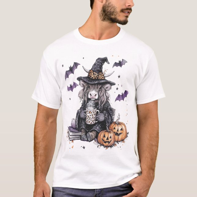 T-shirt Vache des Highlands d'Halloween (Devant)