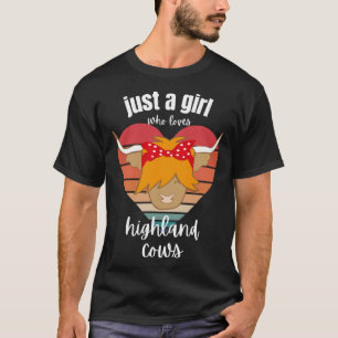 T-shirt vache des Highlands écossaise juste une fille qui
