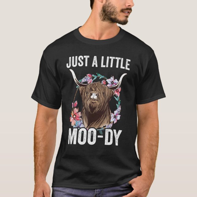 T-shirt Vache des Highlands Écossaise  Vache Fluffy Juste  (Devant)