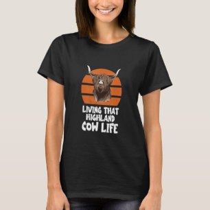 T-shirt Vache des Highlands Écossaise Vivant Cette Vie de 