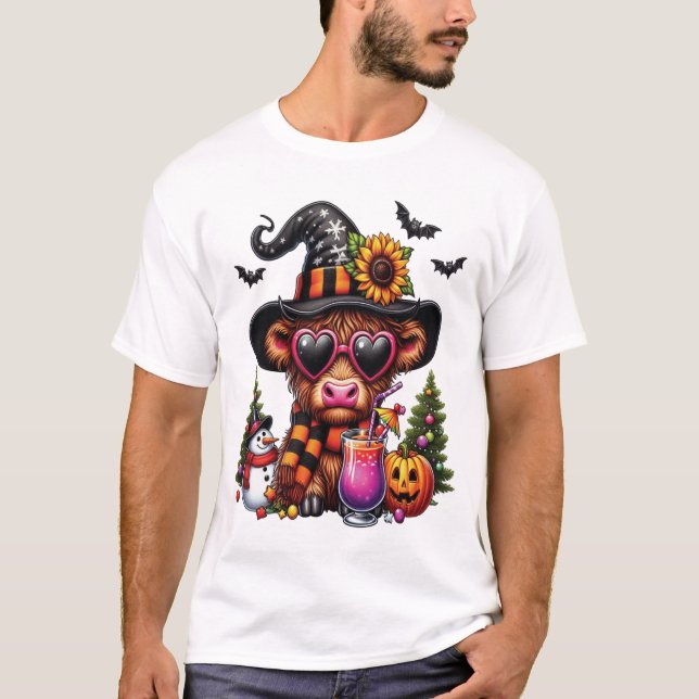 T-shirt Vache des Highlands Halloween 2 (Devant)