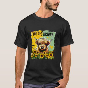 T-shirt Vache des Highlands mignonne, Tournesols, 'Tu es m