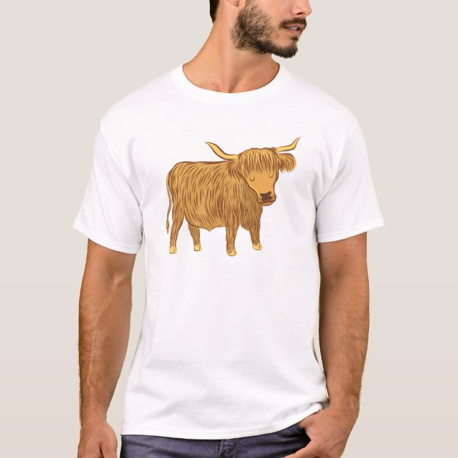 T-shirt vache des montagnes (roucoulement) (Devant)