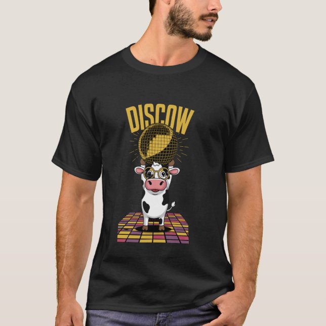 T-shirt Vache discothèque drôle Design de vache dansante d (Devant)
