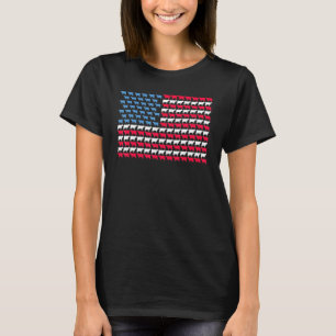T-shirt Vache Drapeau Américain Génisse États-Unis 4 Juill