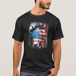 T-shirt Vache Drapeau Américain Génisse États-Unis 4 Juill