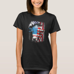 T-shirt Vache Drapeau Américain Génisse États-Unis 4 Juill