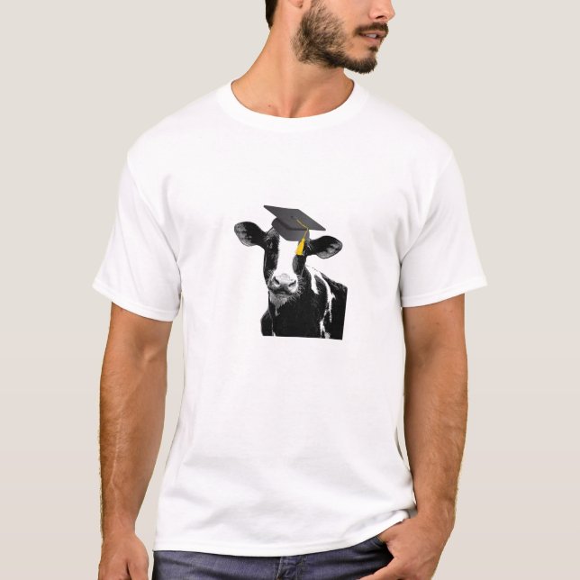 T-shirt Vache drôle à obtention du diplôme de (Devant)