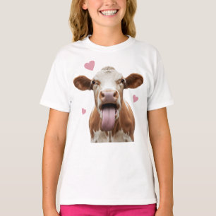 T-shirt Vache drôle avec la langue sortie - Amour des anim
