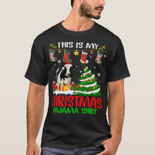 T-shirt Vache Drôle bétail Lumières de Noël Mignons Noël P