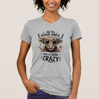 T-shirt Vache drôle bonnes vibrations folles