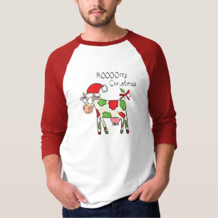 T-shirt Vache Drôle Caricature Noël