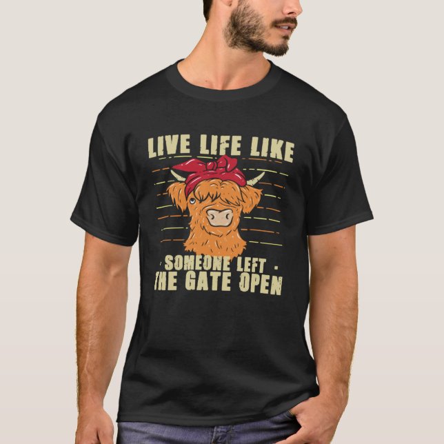 T-shirt Vache Drôle Heifer Vie Comme Quelqu'Un A Quitté Le (Devant)