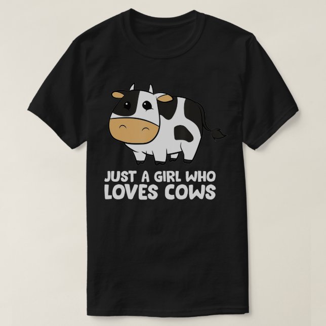 T-shirt Vache drôle juste une fille qui aime les vaches (Design devant)
