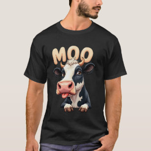 T-shirt Vache drôle Moo Mignonne Humour Animal de ferme