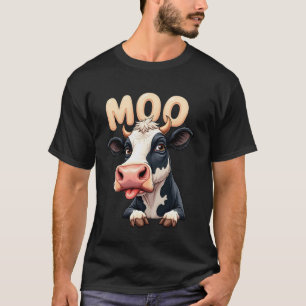 T-shirt Vache drôle Moo Mignonne Humour Animal de Ferme
