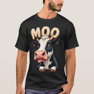 T-shirt Vache drôle Moo Mignonne Humour Animal de Ferme