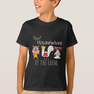 T-shirt Vache drôle Poulet Porc Animaux Femmes au foyer ré