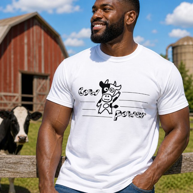 T-shirt Vache Drôle Puissance (Funny Cow Power T-Shirt)