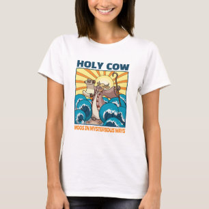 T-shirt Vache drôle Sainte Vache Meugle de Manière Mystéri