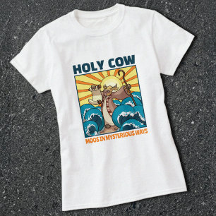 T-shirt Vache drôle Sainte Vache Meugle de Manière Mystéri