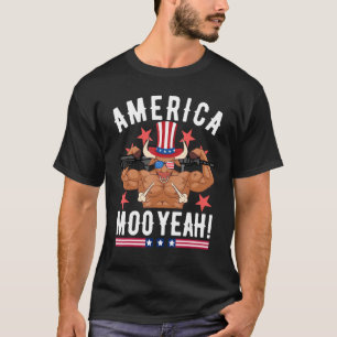 T-shirt Vache du 4 juillet Moo ouais Lunettes de soleil P