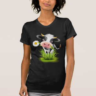 T-shirt Vache du Holstein dans l'herbe