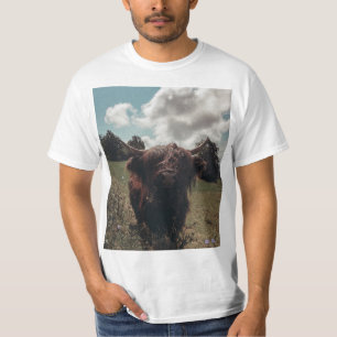 T-shirt Vache écossaise de la région montagneuse noire pât