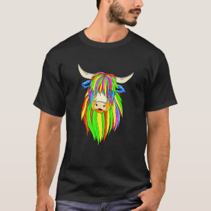 T-shirt Vache écossaise des Highlands colorée